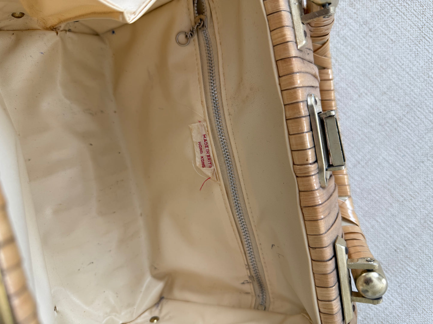 Vintage woven rattan handbag