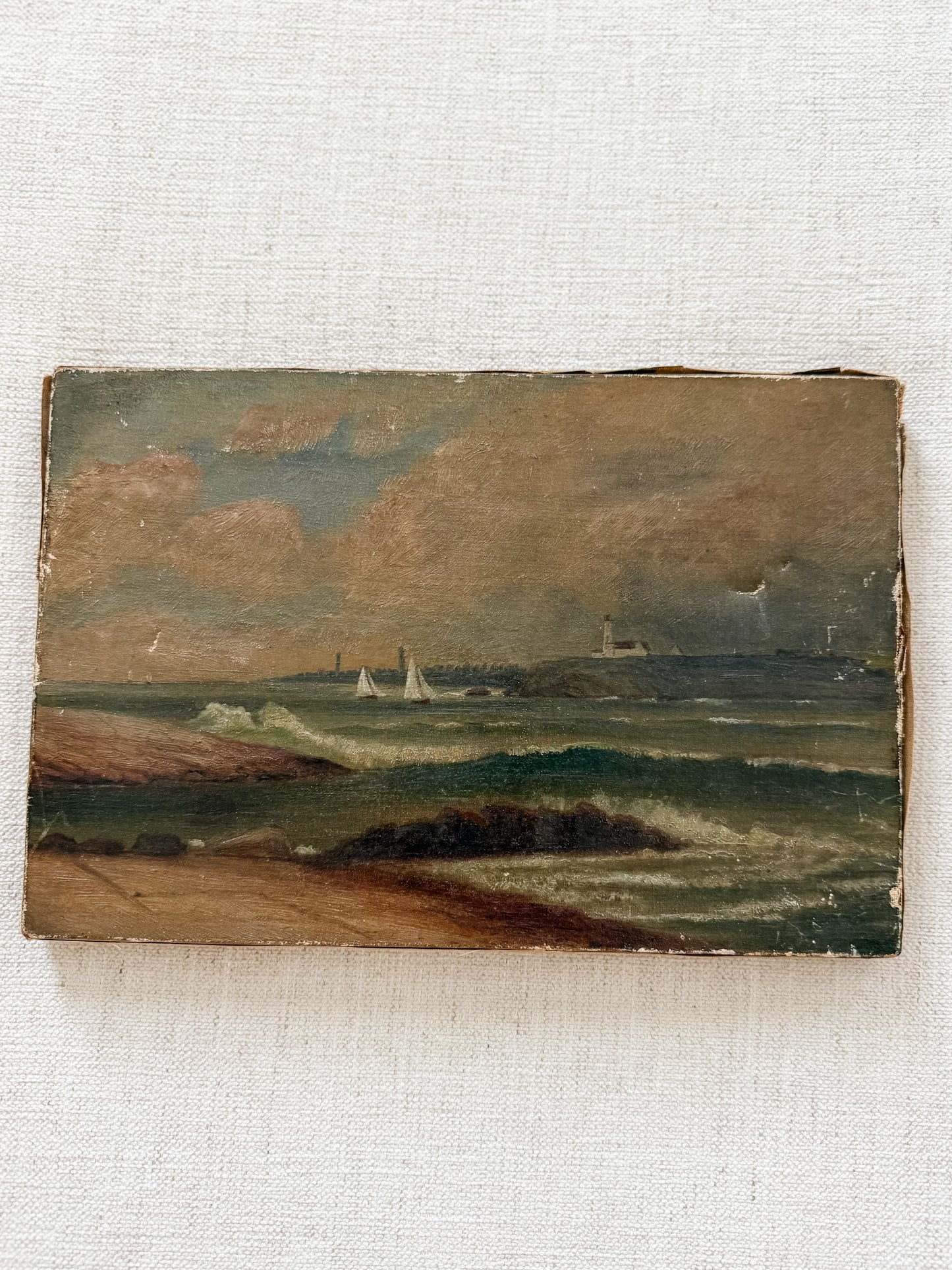 Antique coastal painting