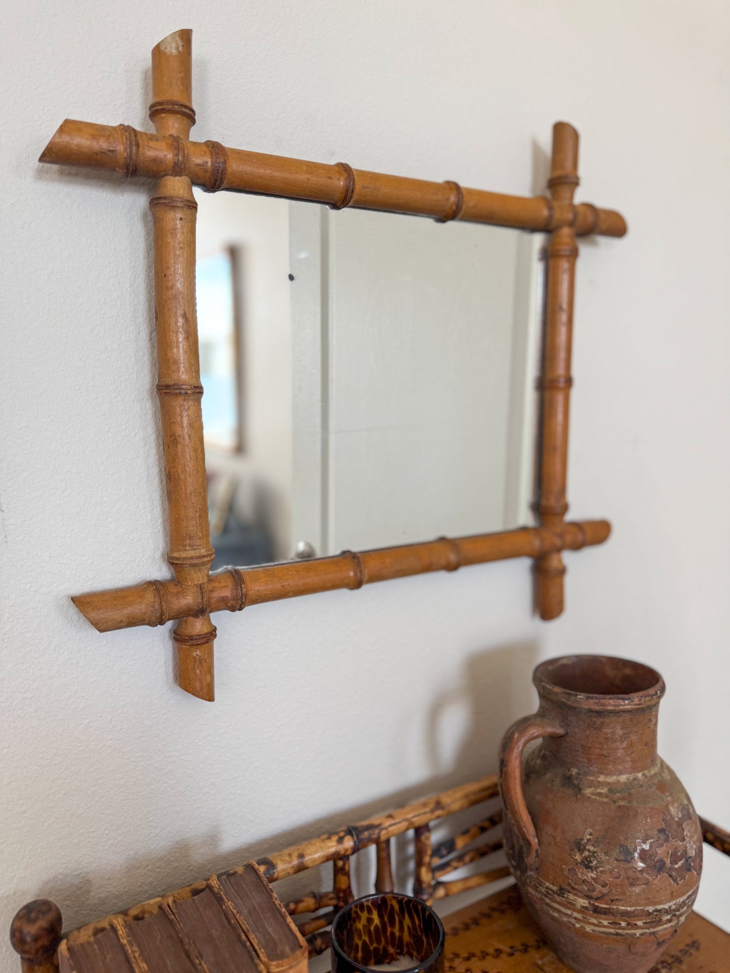 Victorian bamboo mirror