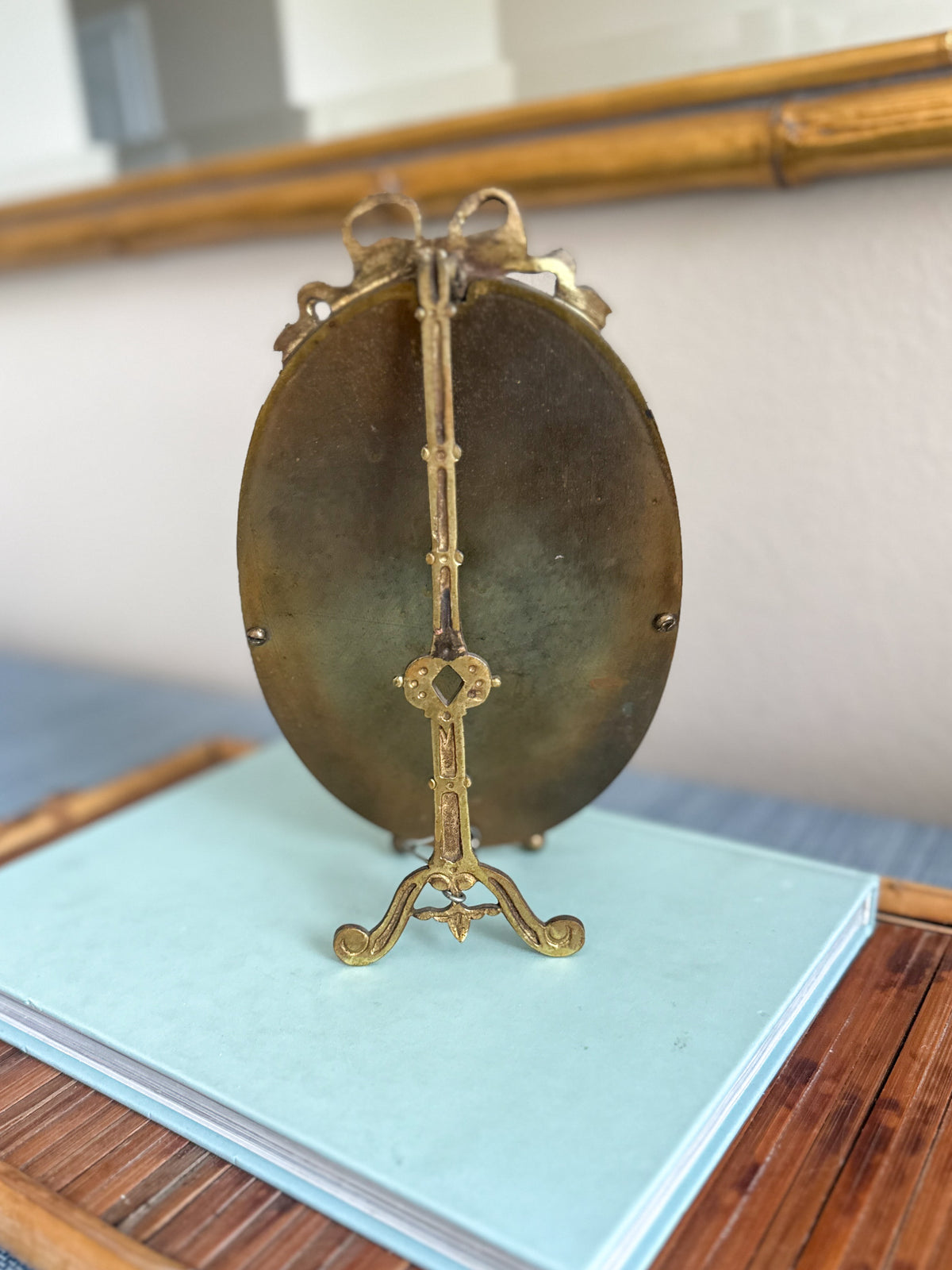 Antique French bronze bow frame