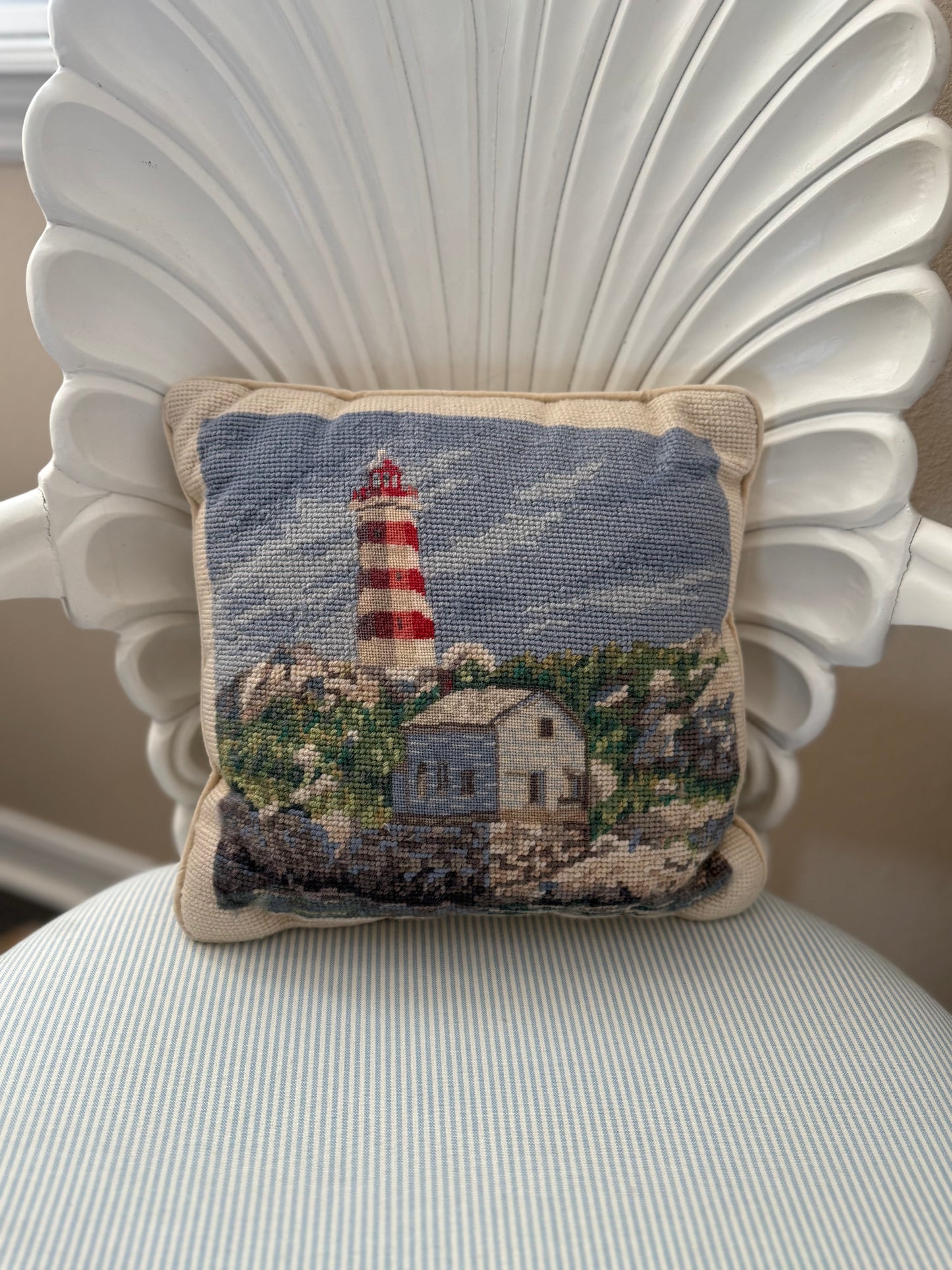 Vintage needlepoint pillow