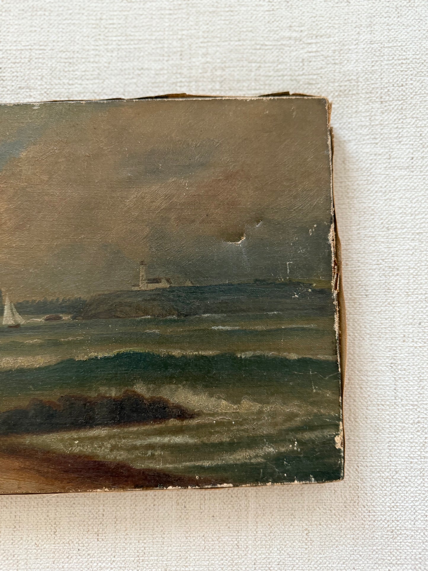 Antique coastal painting