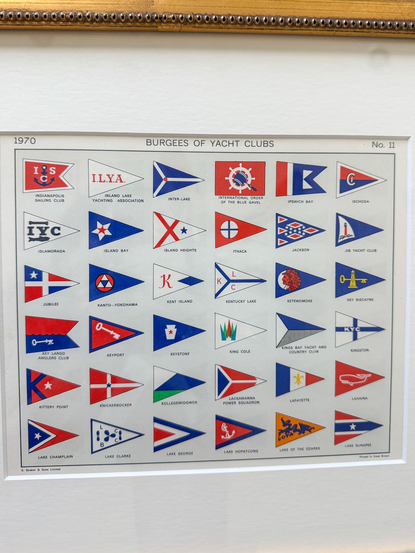 Vintage Yacht Club burgee flag prints