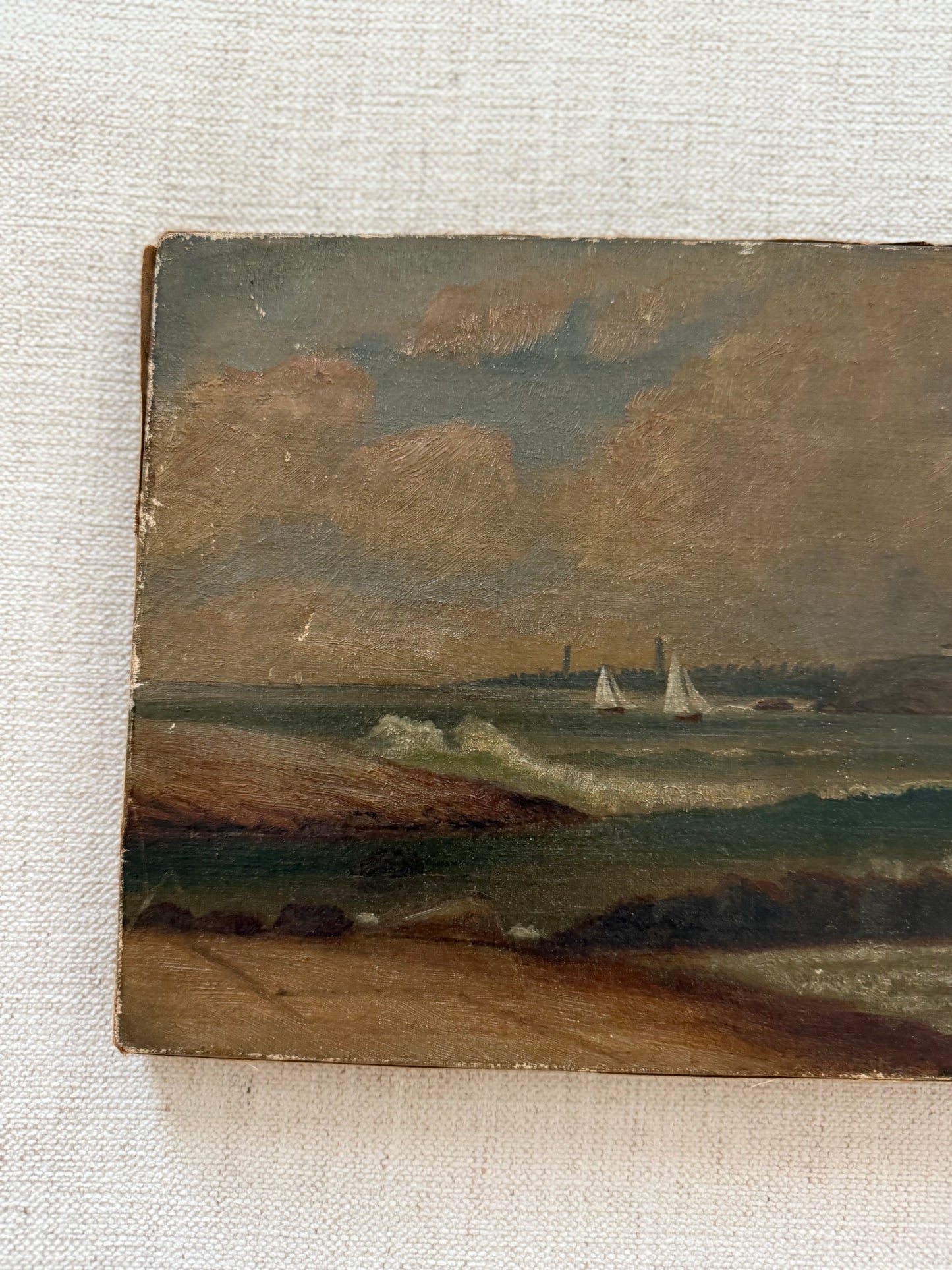 Antique coastal painting