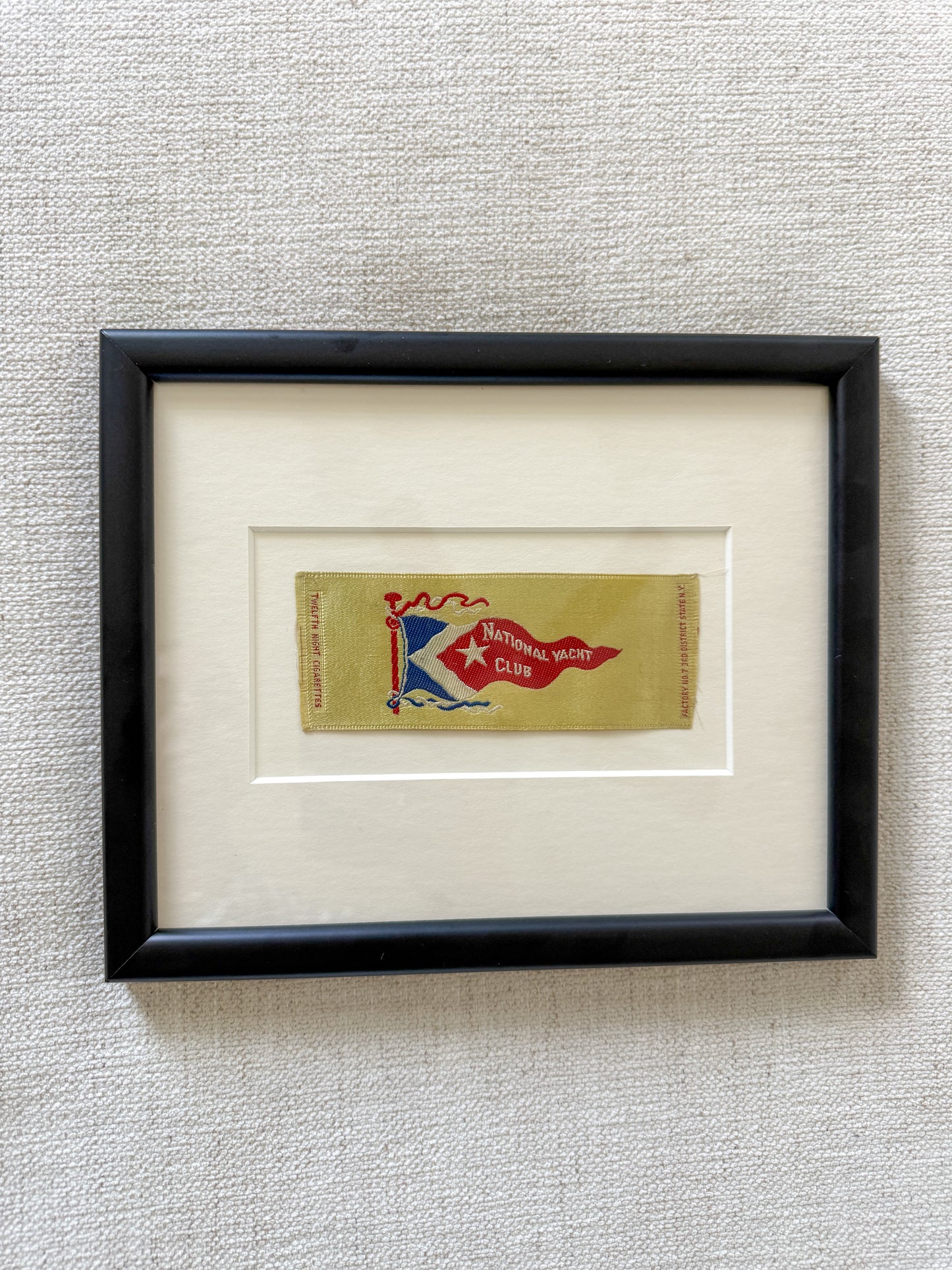Antique National Yacht Club Tobacco Silk Ephemera