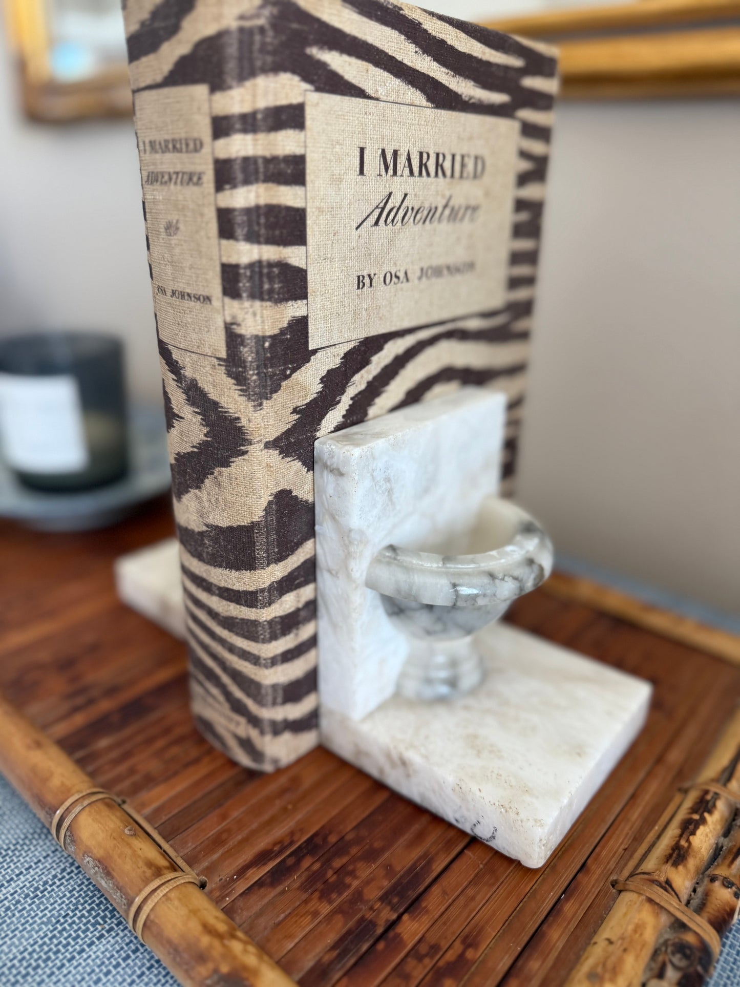 Vintage alabaster bird bath bookends