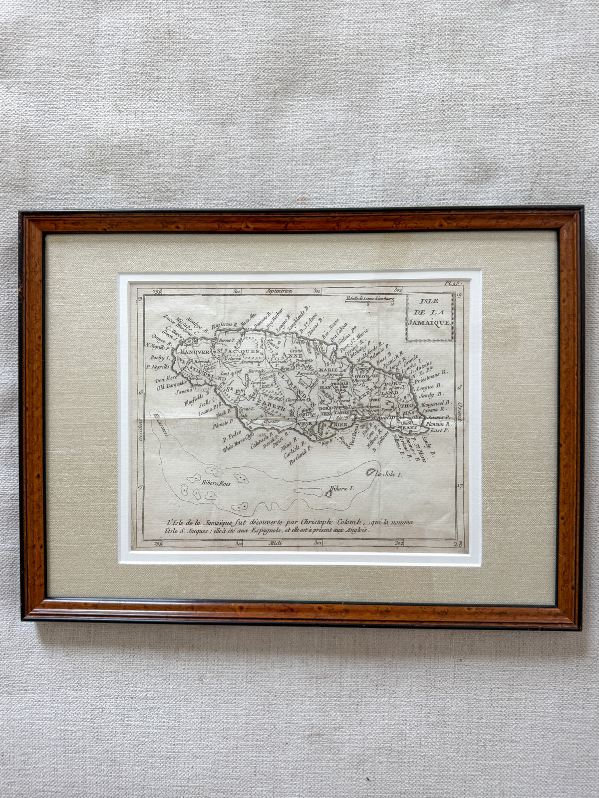 19th century map of Jamaica