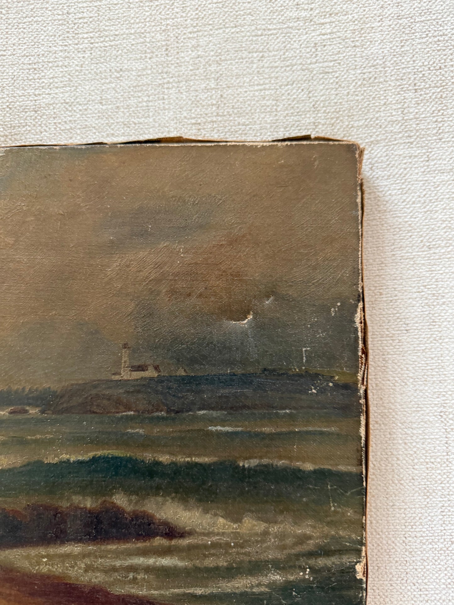 Antique coastal painting