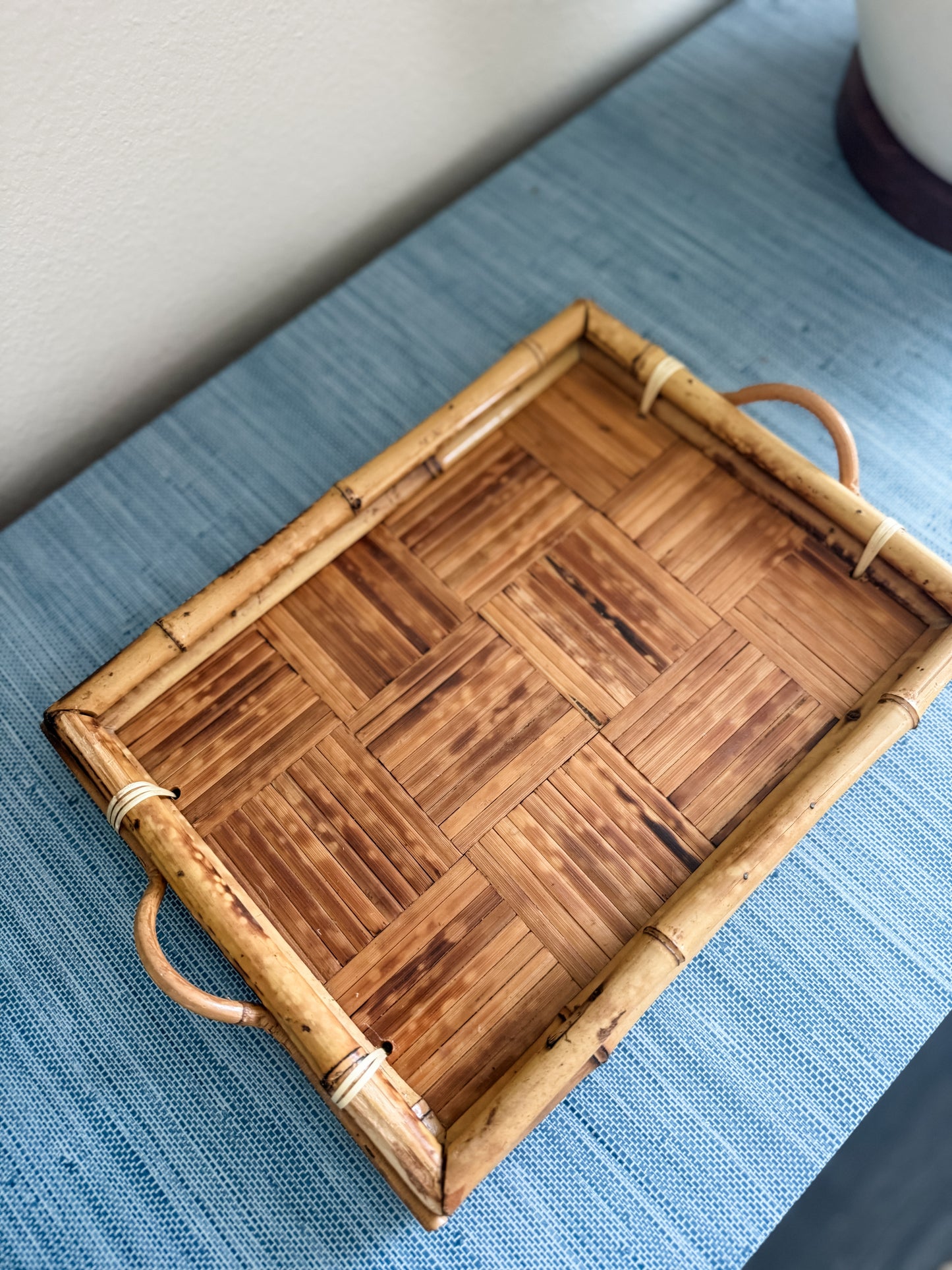 Vintage bamboo tray