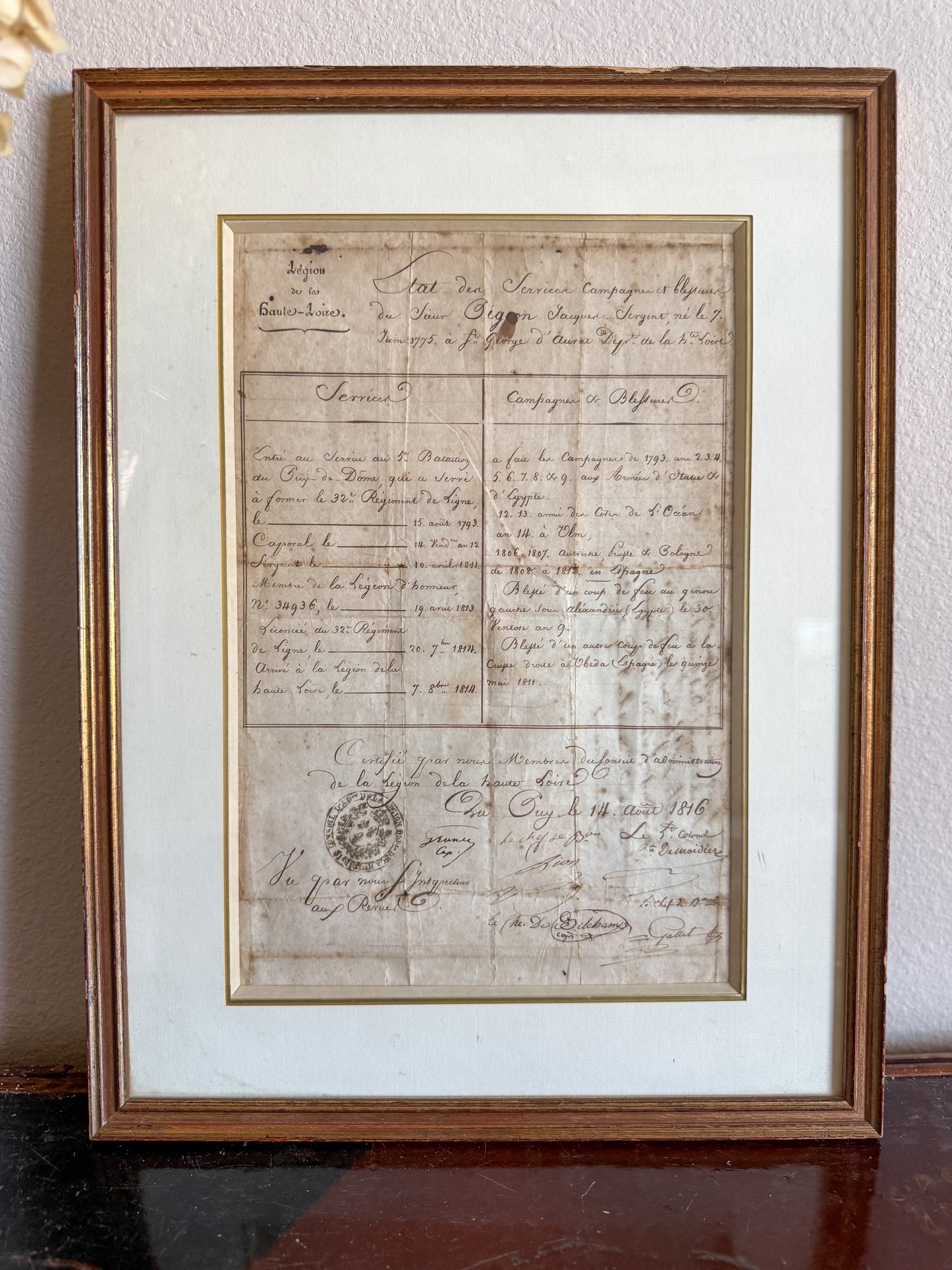 19th c. French document