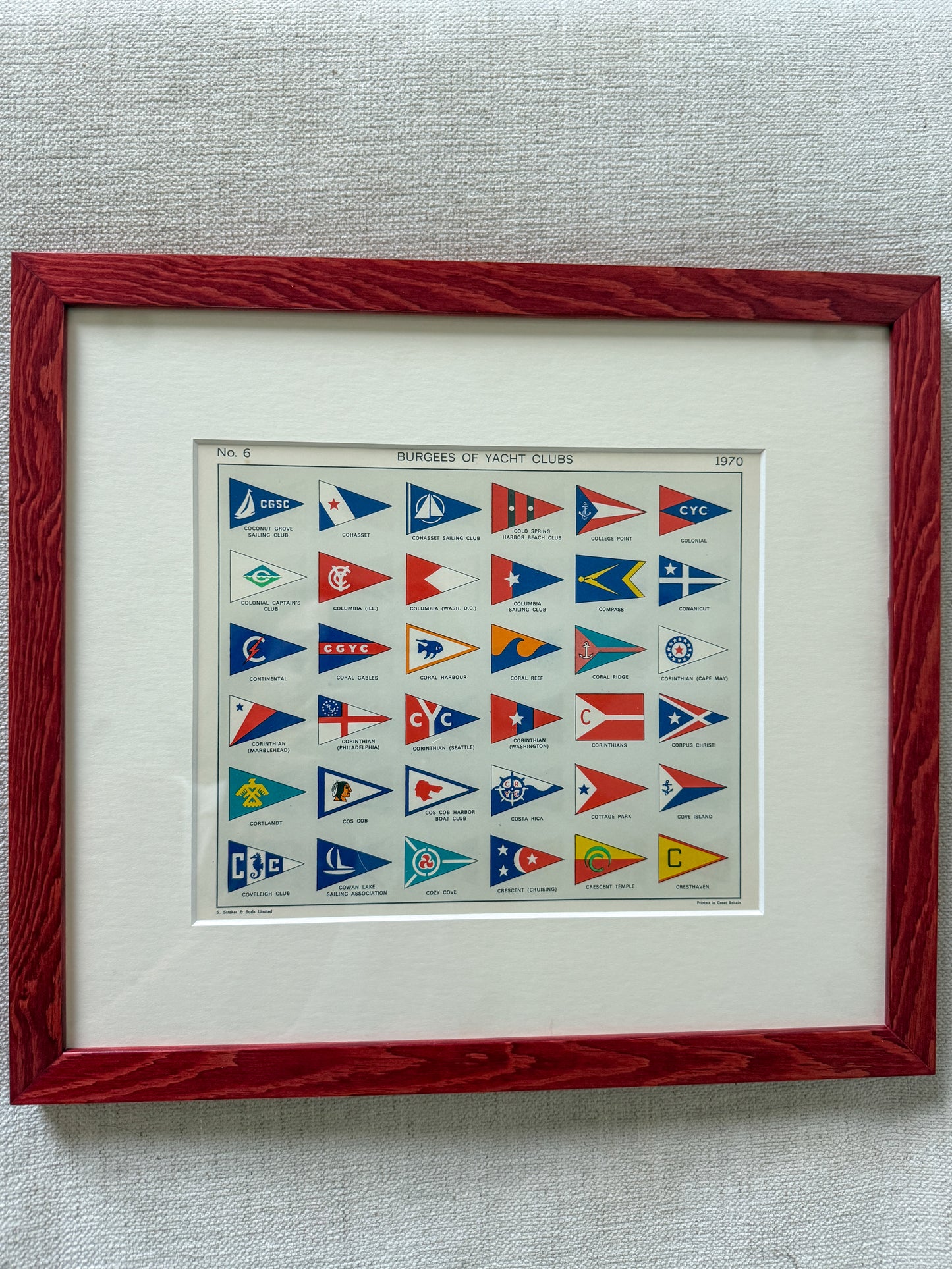 Vintage Yacht Club Burgee Flag Prints