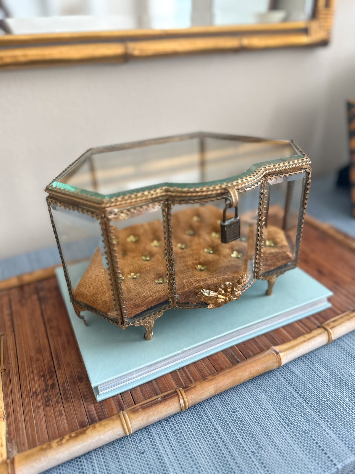 Antique French Napoleon III glass casket