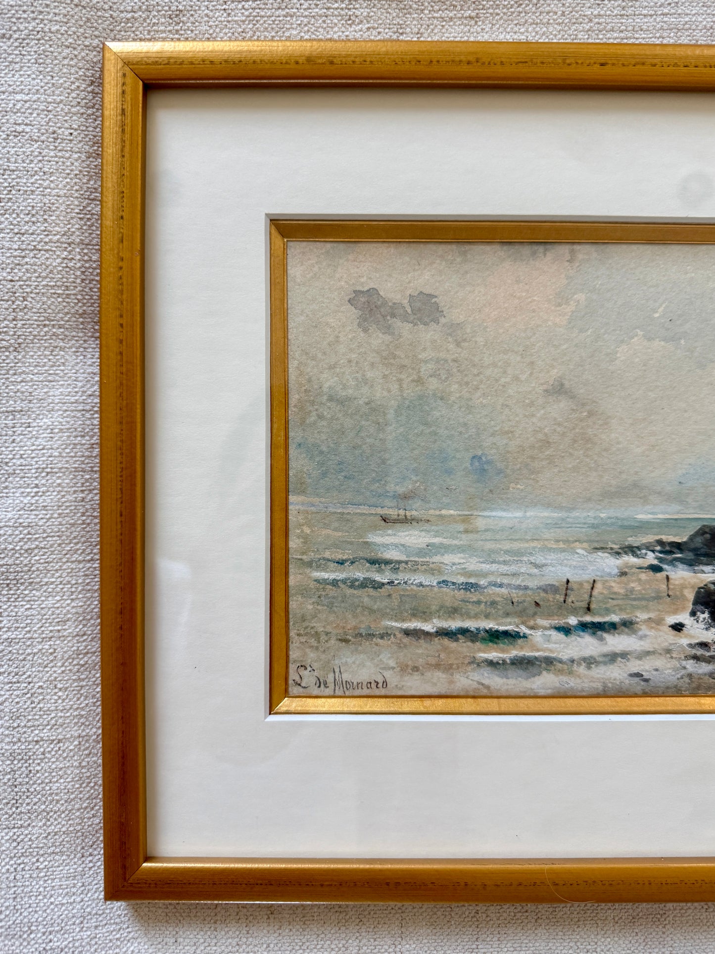 Antique French watercolor