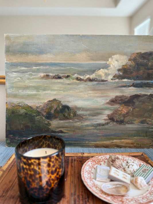 Vintage oil seascape