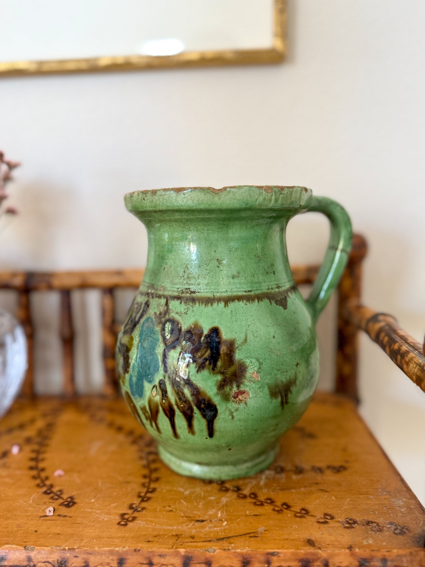 Antique green jug/vase