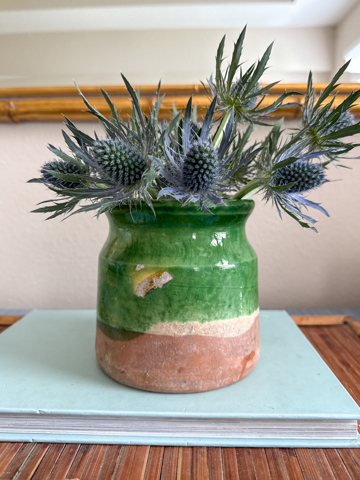 Antique French Green-Glazed Confit Pot