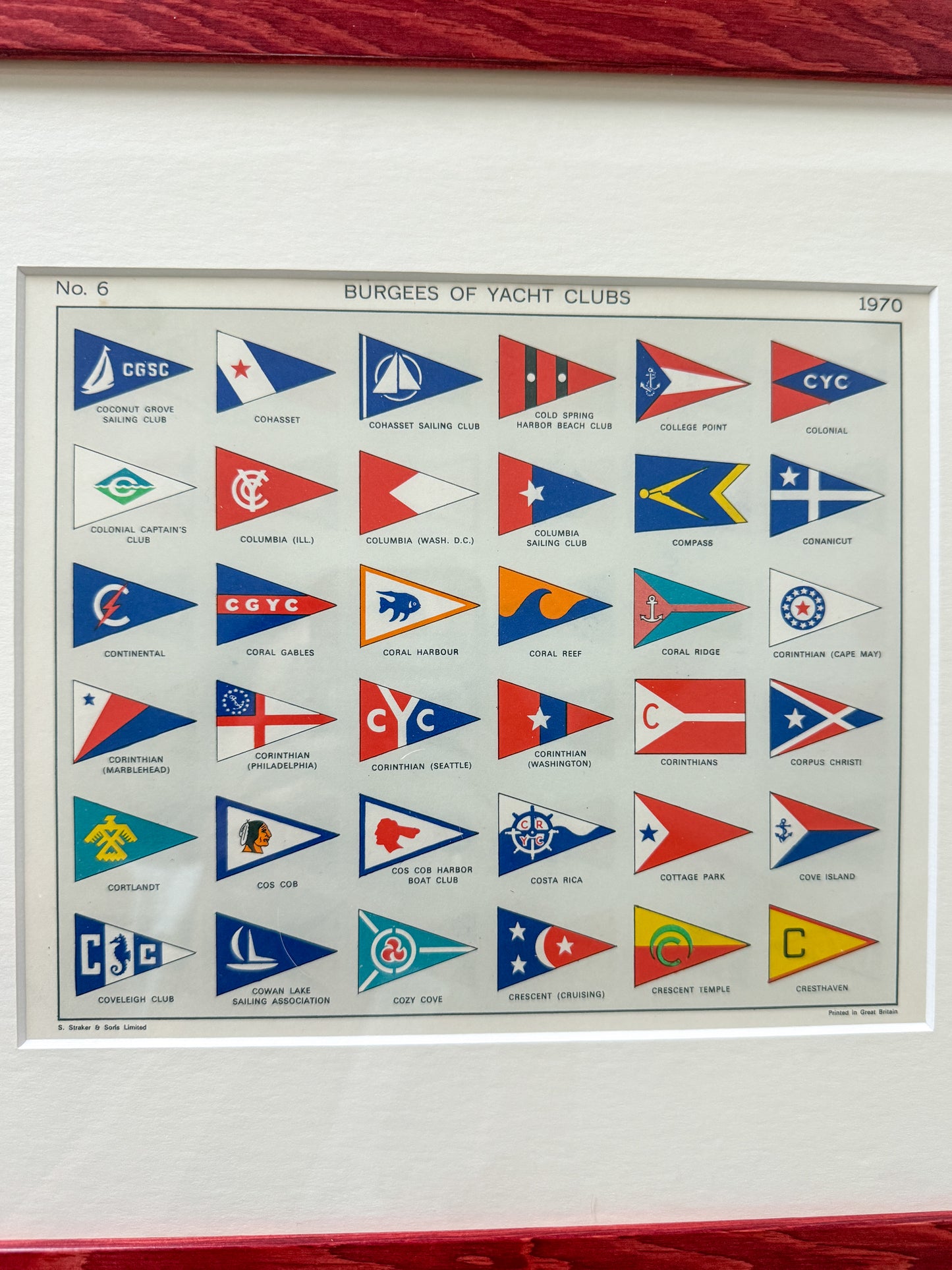 Vintage Yacht Club Burgee Flag Prints