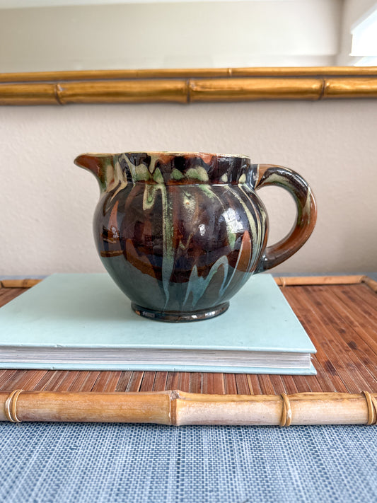 French jaspe slipware pitcher/vase