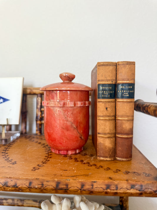 Vintage Italian alabaster lidded jar