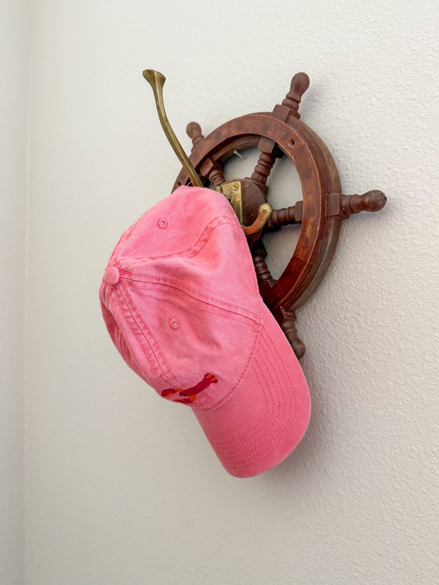 Vintage ship wheel coat hook