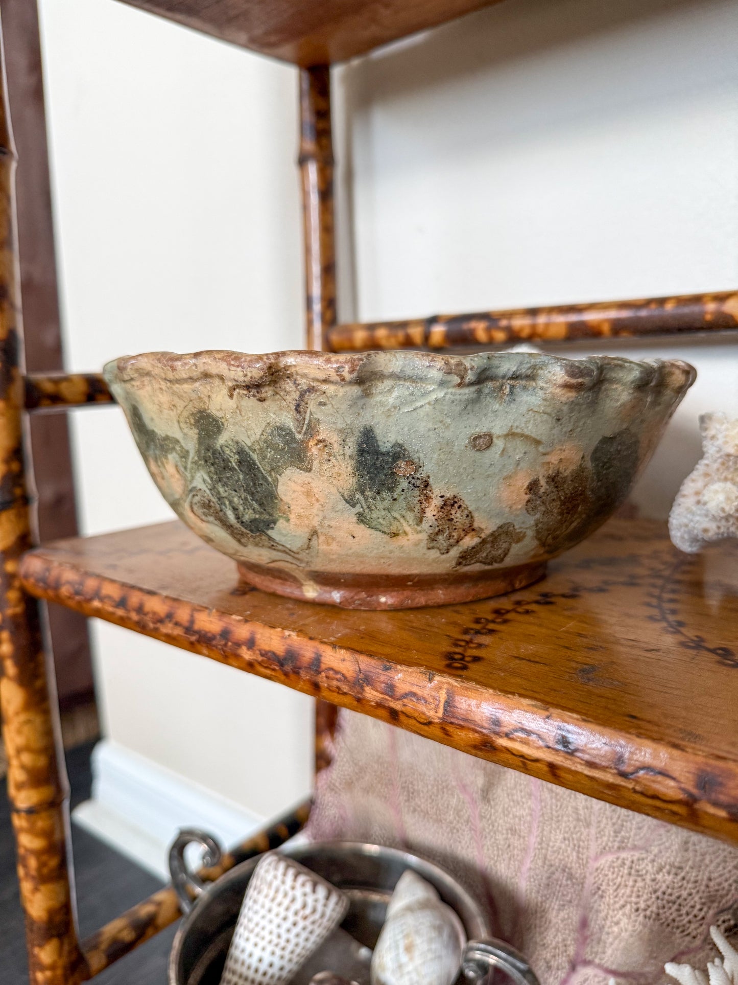 Antique French pottery bowl