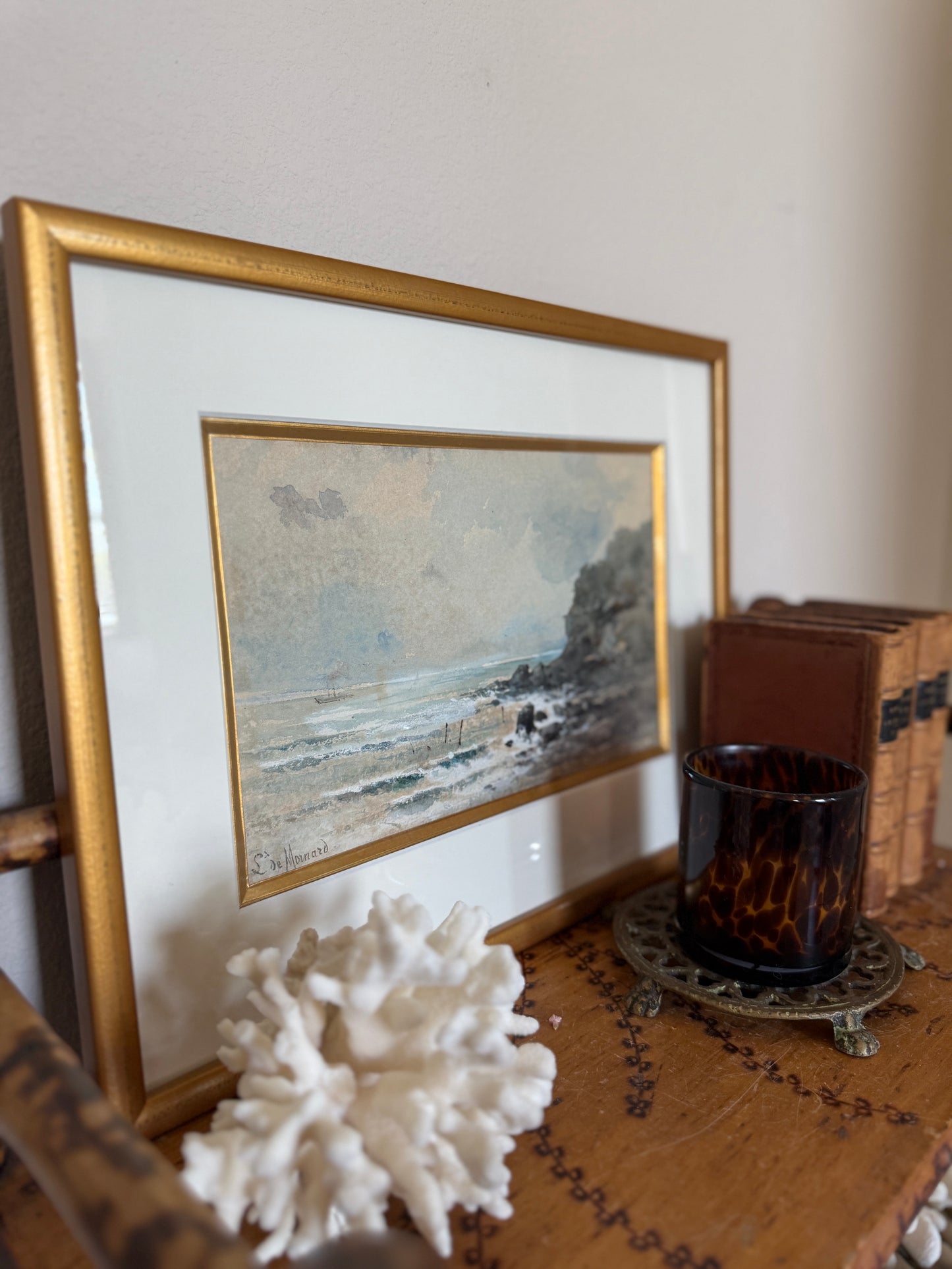 Antique French watercolor