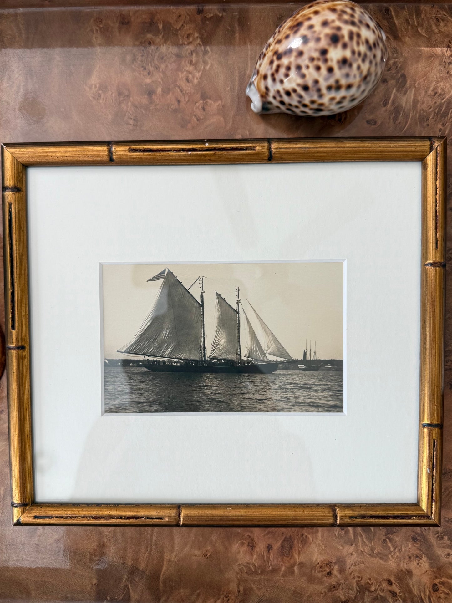 Antique sailboat postcard