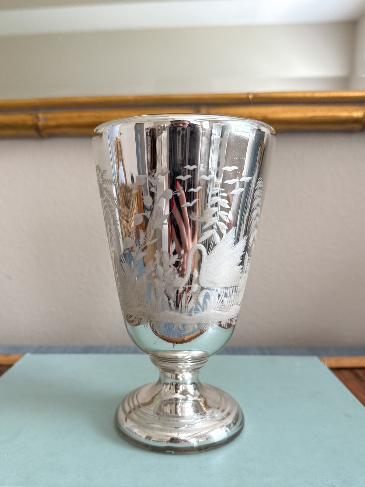 Mercury glass vase