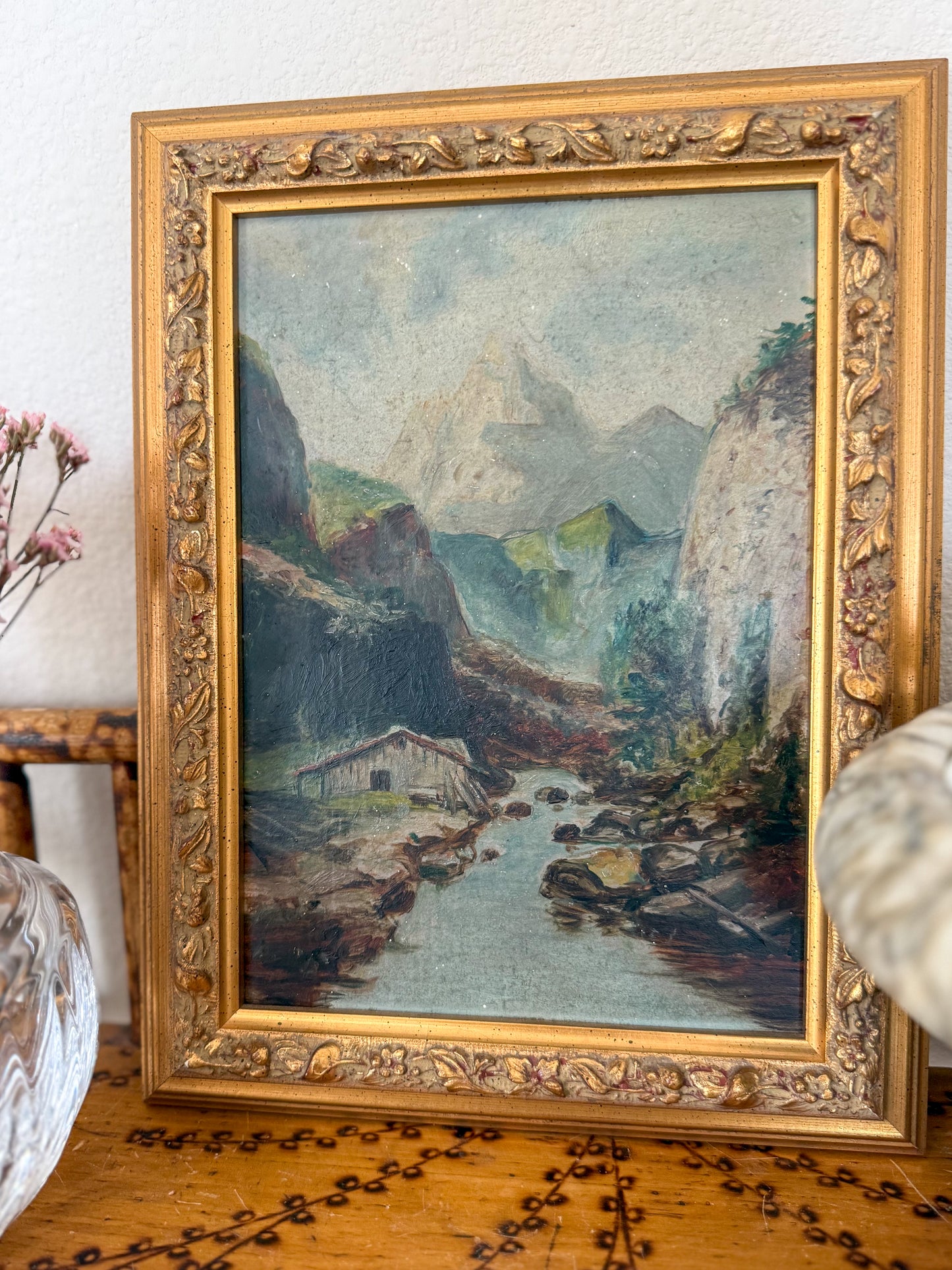 Vintage oil on board