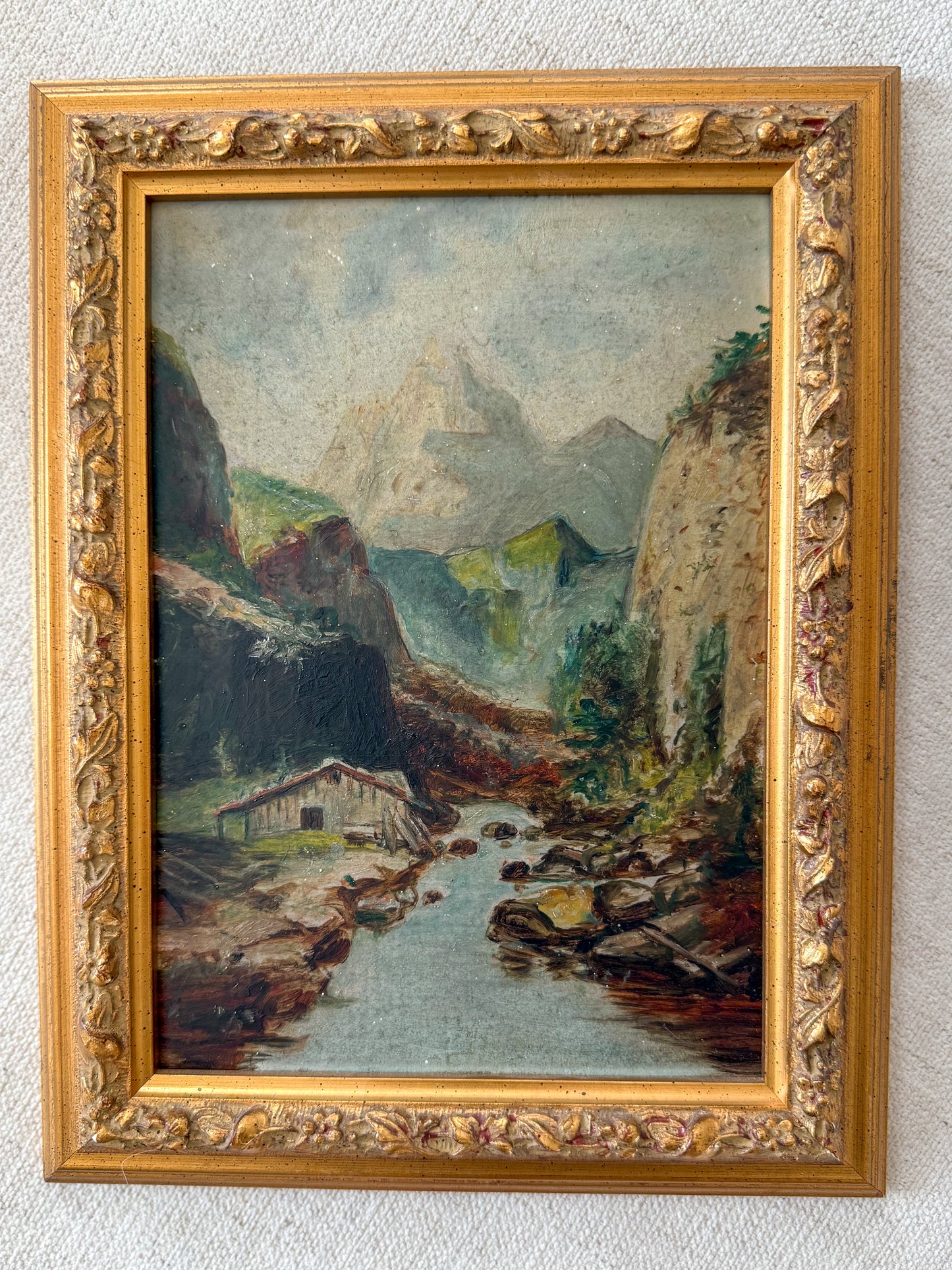 Vintage oil on board