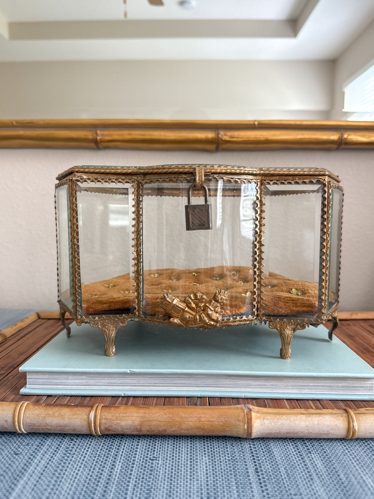 Antique French Napoleon III glass casket
