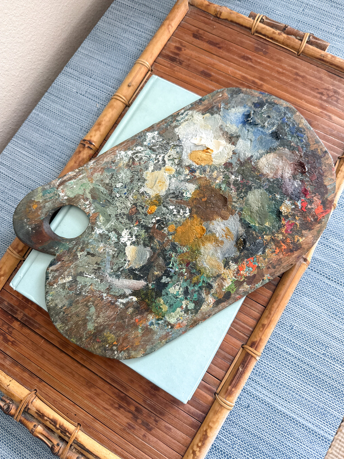 Antique French painters palette