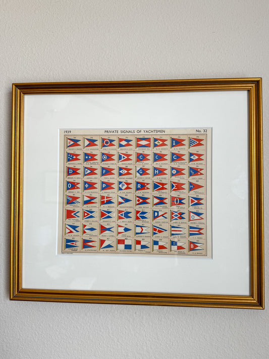 Vintage 1930s nautical burgee yachtsmen print