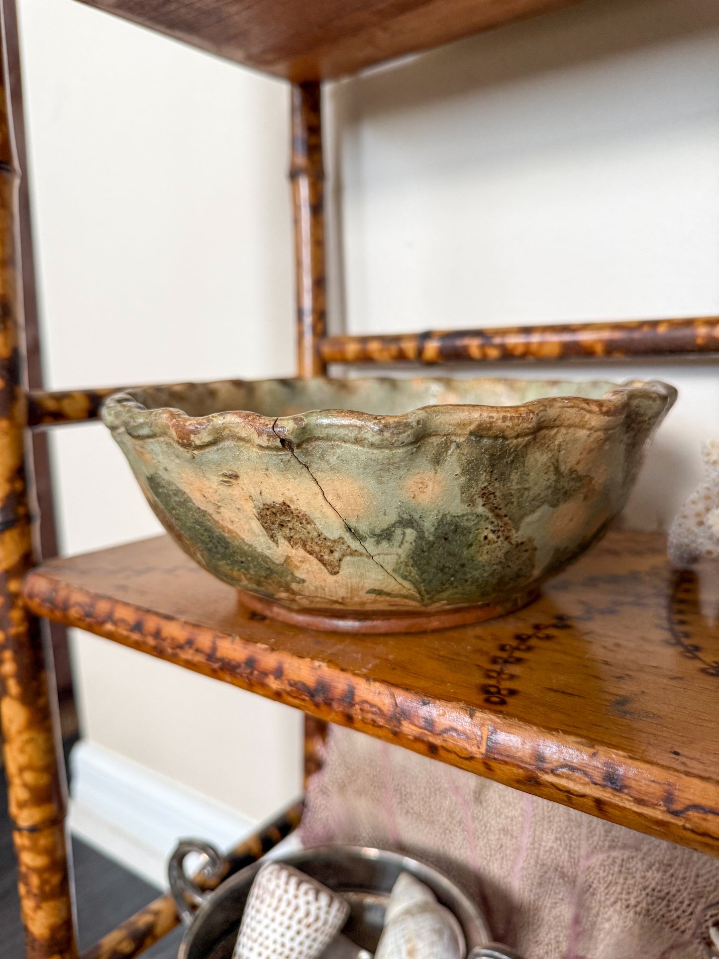 Antique French pottery bowl