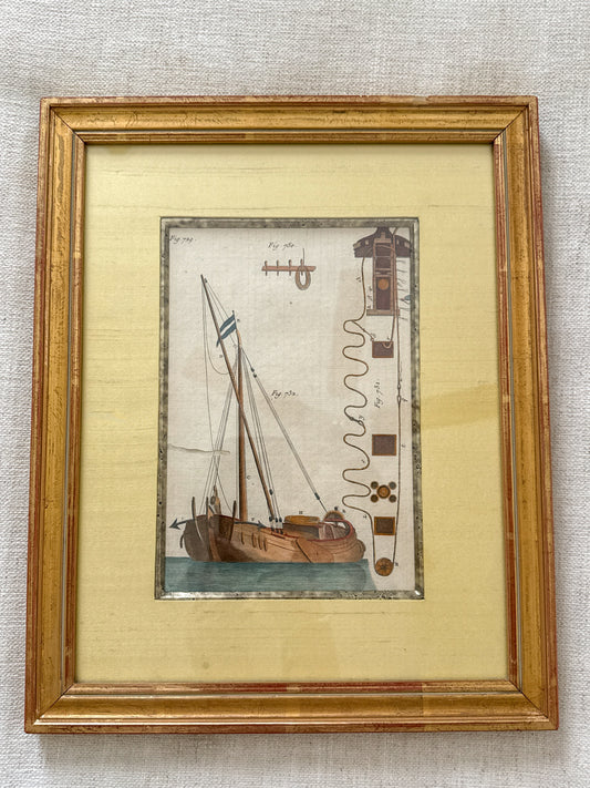 18th century French ship engraving