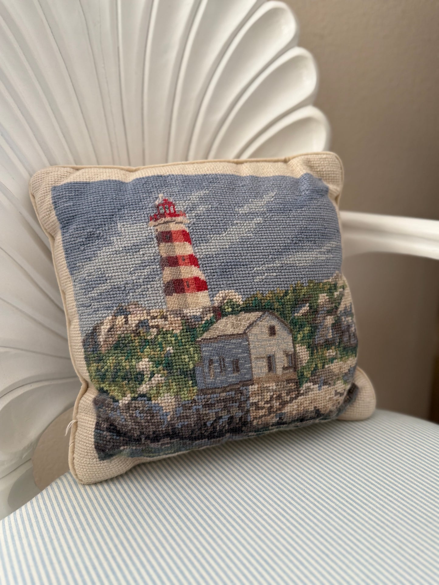 Vintage needlepoint pillow