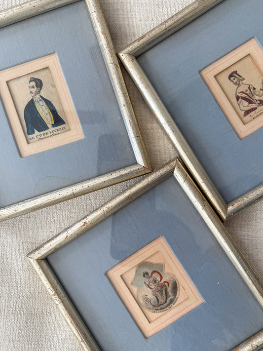 Trio of antique French engravings