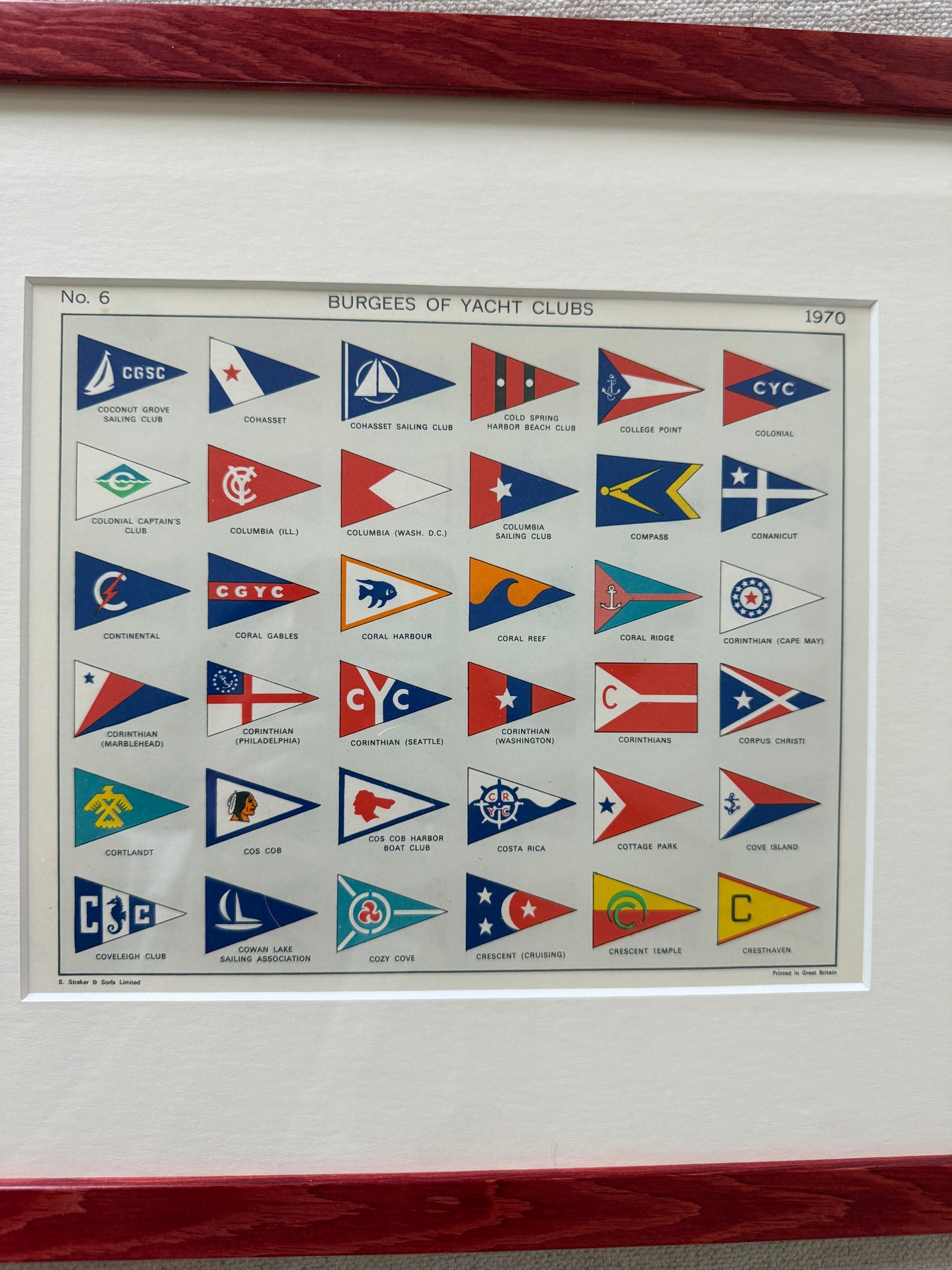 Vintage Yacht Club Burgee Flag Prints