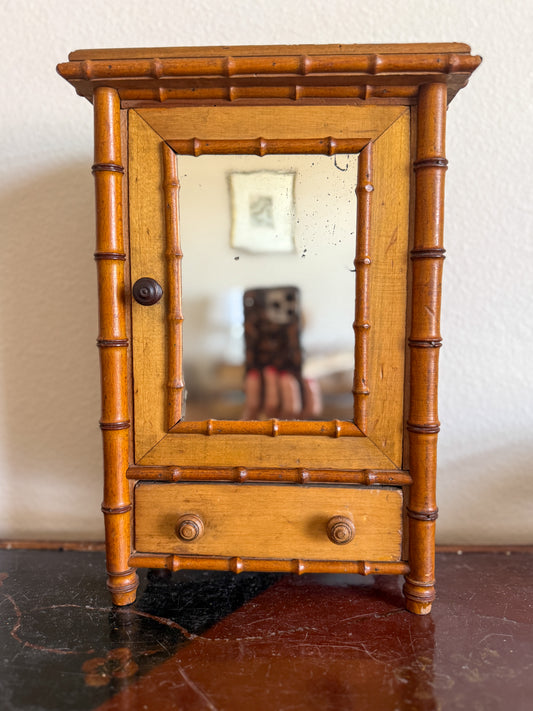 French faux bamboo armoire salesman sample