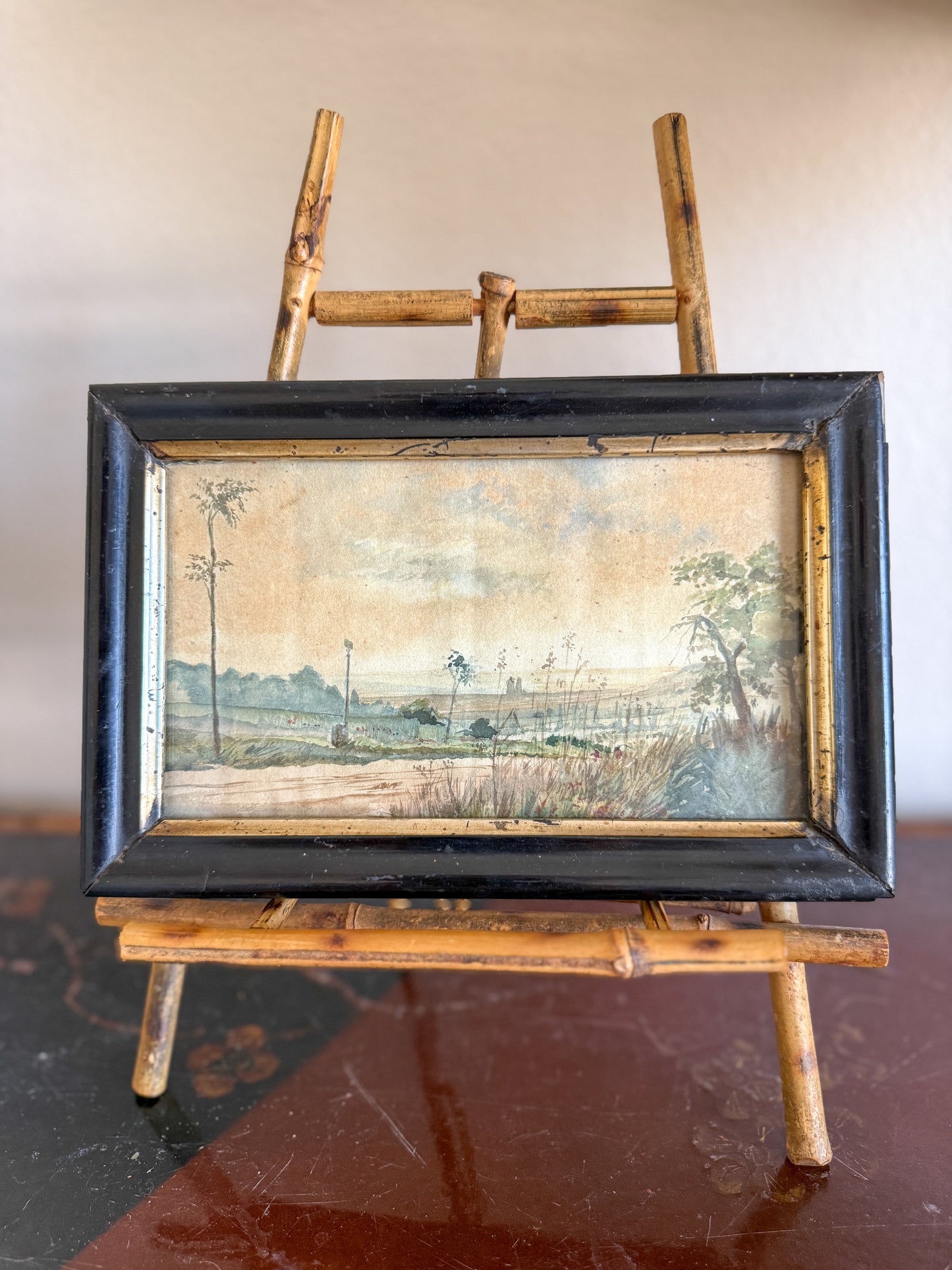 Antique French watercolor