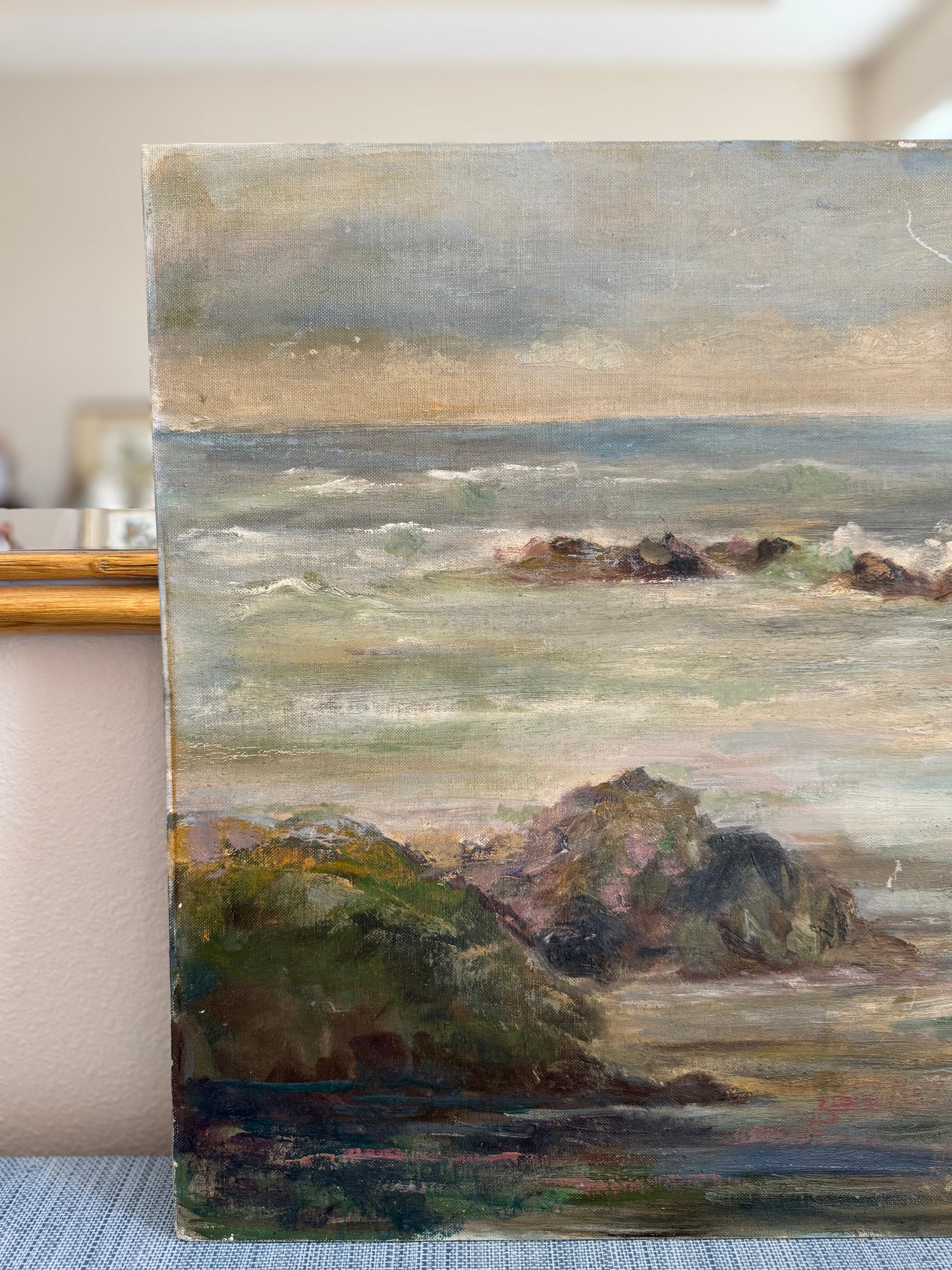 Vintage oil seascape