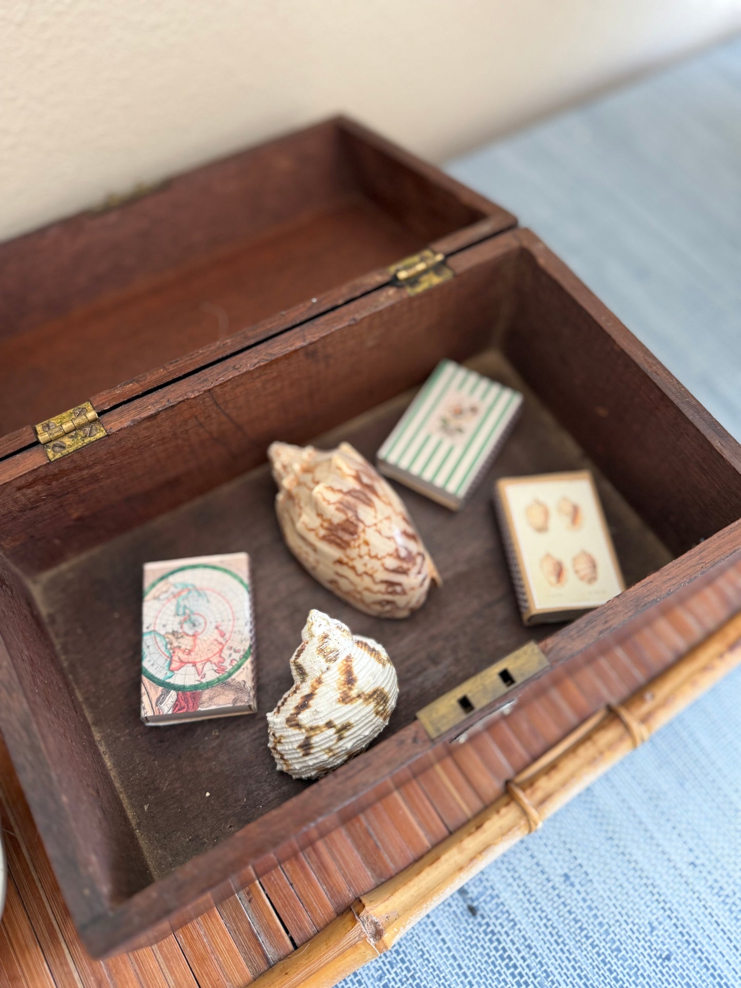 Vintage wood laurel wreath box