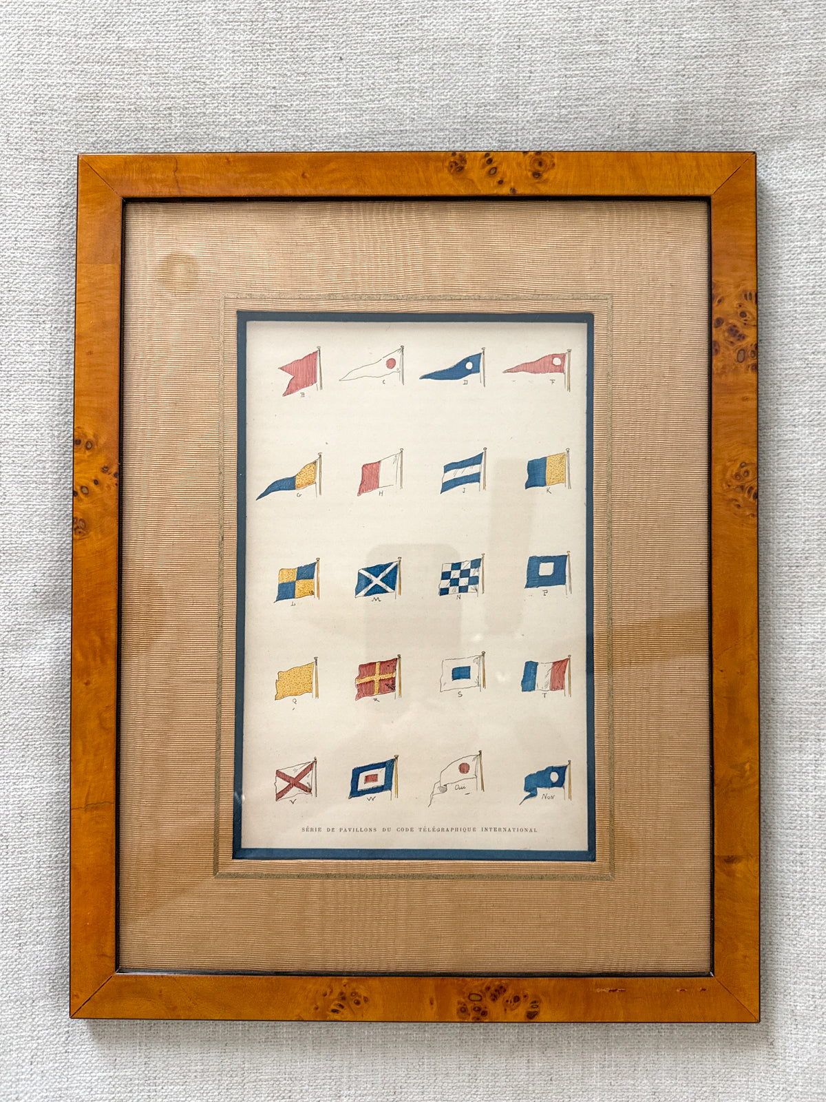 Antique French nautical signal flags