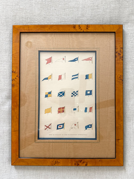 Antique French nautical signal flags