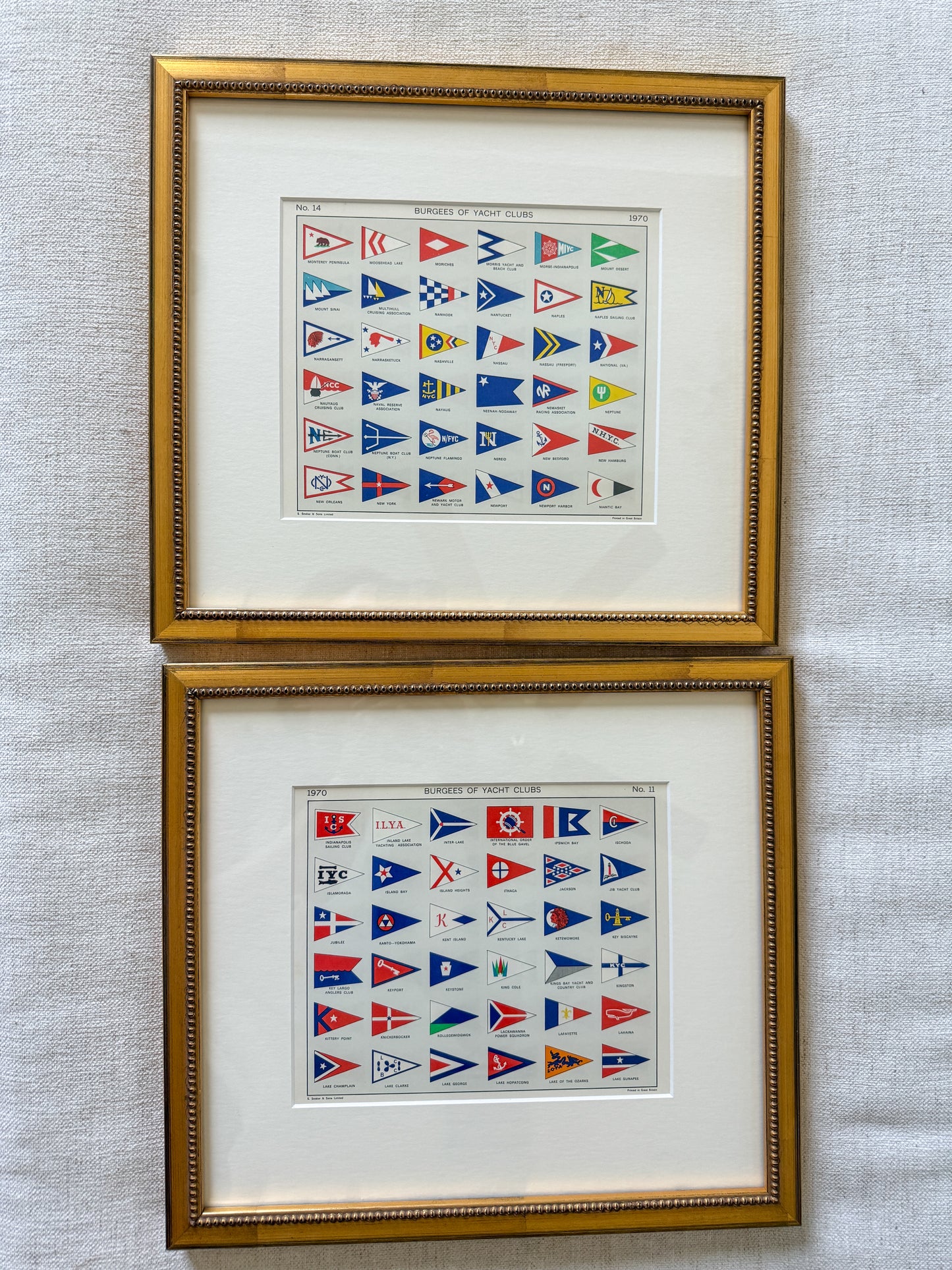 Vintage Yacht Club burgee flag prints