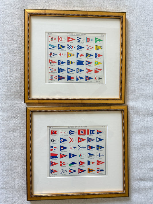 Vintage Yacht Club burgee flag prints