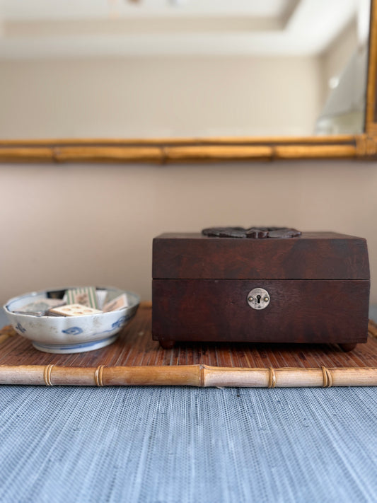 Vintage wood laurel wreath box