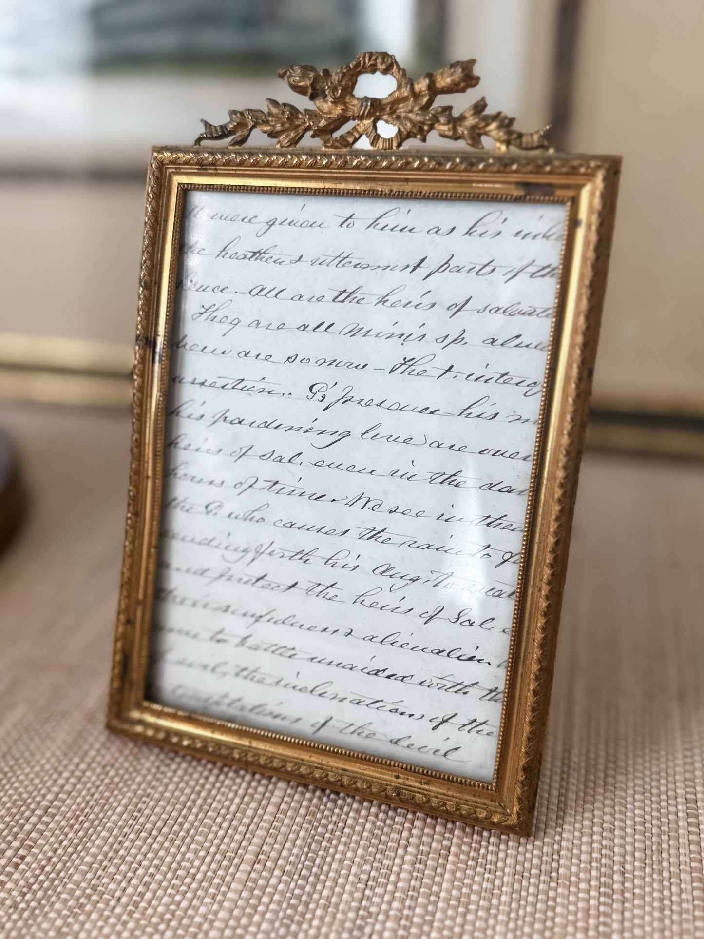 Antique French frame with letter