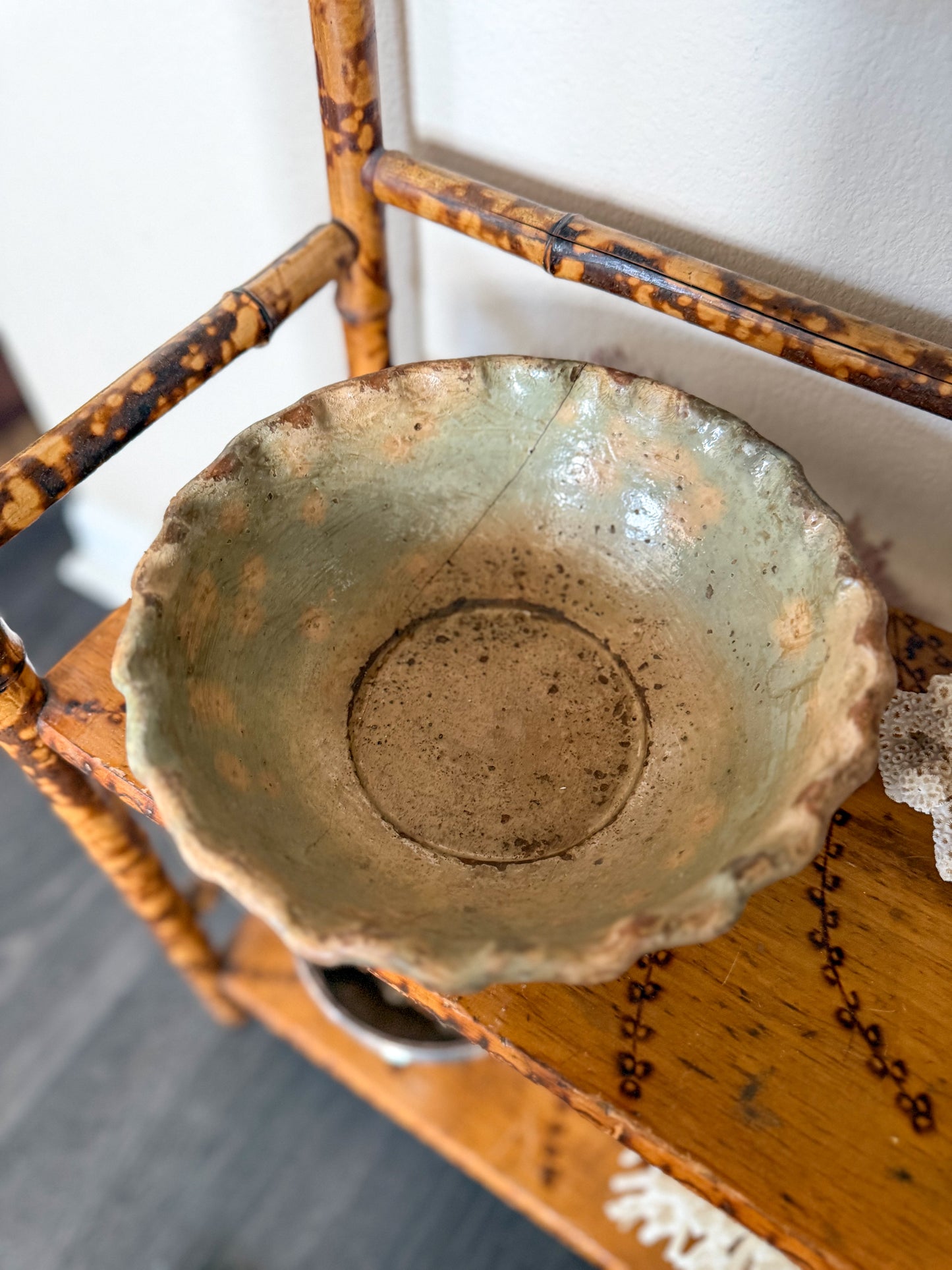 Antique French pottery bowl