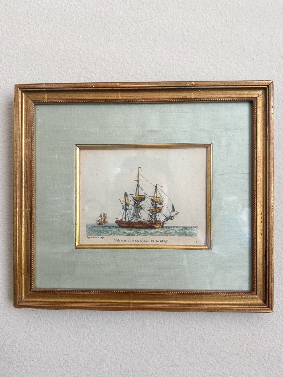 19th century French ship engraving